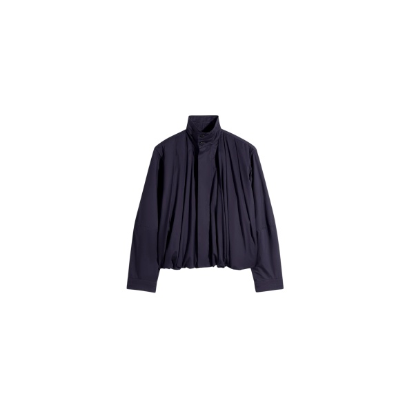 Lemaire Soft Pleated Blouson in Cotton Satin - Jackets - Parisian Minimalist Luxury at Luxury Shoes 