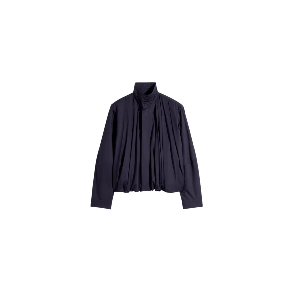 Lemaire Soft Pleated Blouson in Cotton Satin - Jackets - Parisian Minimalist Luxury at Luxury Shoes 