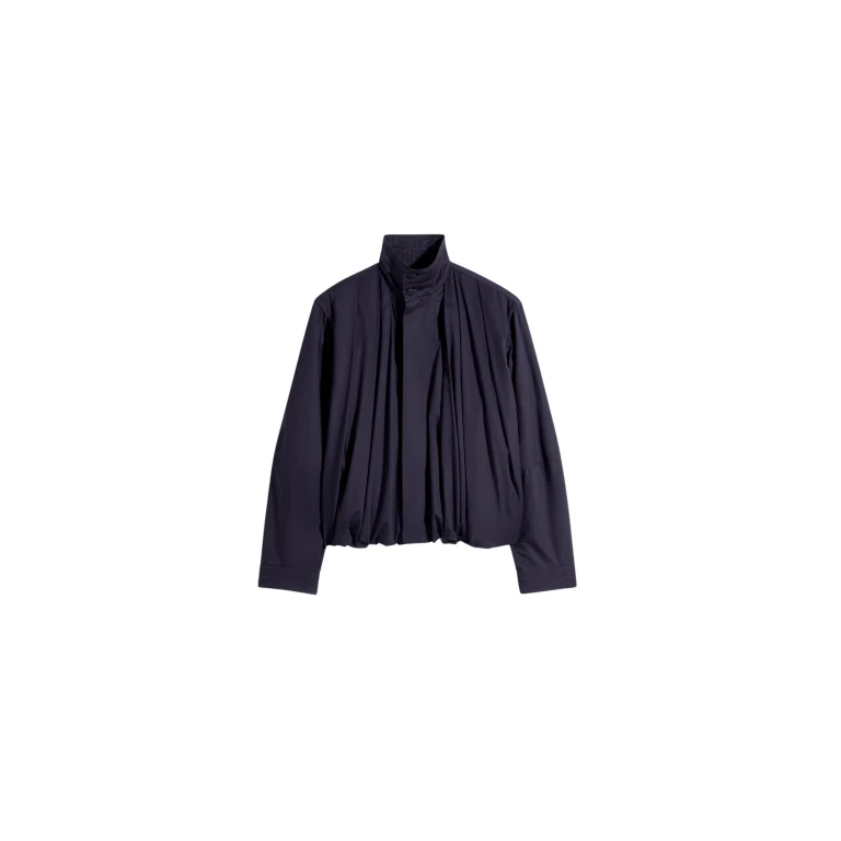Lemaire Soft Pleated Blouson in Cotton Satin - Jackets - Parisian Minimalist Luxury at Luxury Shoes 