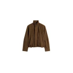Lemaire Soft Pleated Blouson in Cotton Satin - Jackets - Parisian Minimalist Luxury at Luxury Shoes 