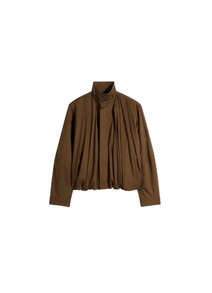 Lemaire Soft Pleated Blouson in Cotton Satin - Jackets - Parisian Minimalist Luxury at Luxury Shoes 