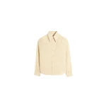 Lemaire Soft Pointed Collar Shirt in Washed Cotton Muslin - Tops - Parisian Minimalist Luxury at Luxury Shoes 