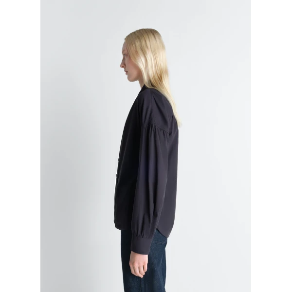Lemaire Soft Pointed Collar Shirt in Washed Cotton Muslin - Tops - Parisian Minimalist Luxury at Luxury Shoes 