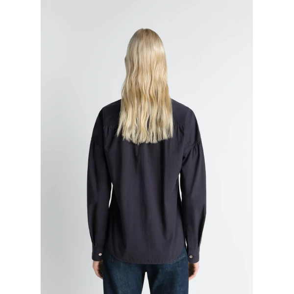 Lemaire Soft Pointed Collar Shirt in Washed Cotton Muslin - Tops - Parisian Minimalist Luxury at Luxury Shoes 