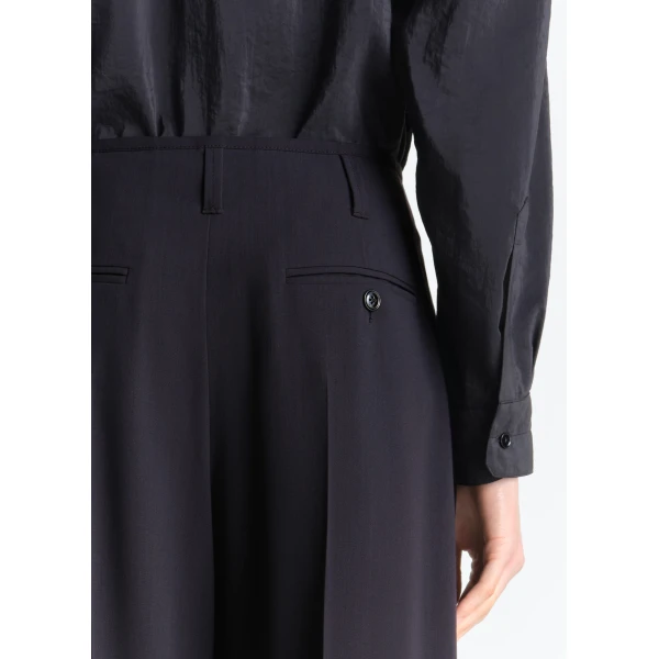 Lemaire Soft Tailored Pants in Wool Crepe - Pants - Parisian Minimalist Luxury at Luxury Shoes 