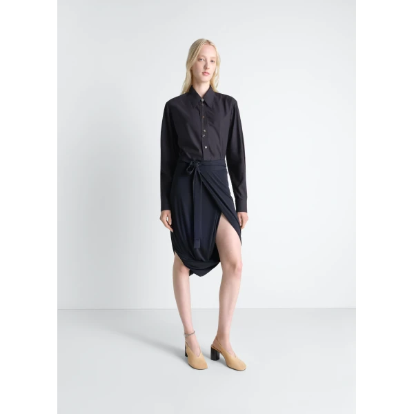 Lemaire Soft Wrap Skirt in Viscose Crepe Jersey - Skirts - Parisian Minimalist Luxury at Luxury Shoes 