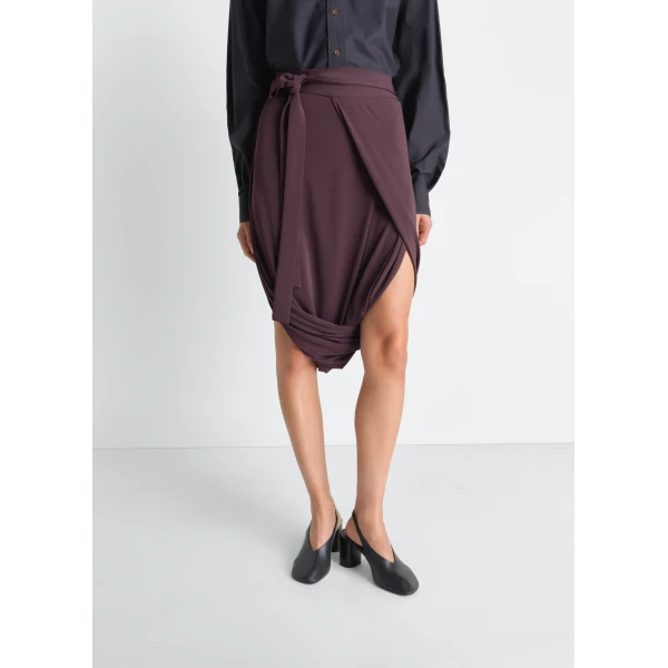 Lemaire Soft Wrap Skirt in Viscose Crepe Jersey - Skirts - Parisian Minimalist Luxury at Luxury Shoes 