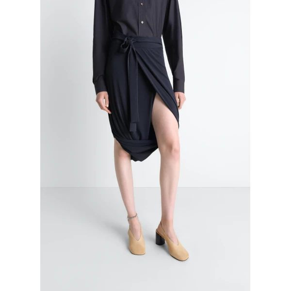 Lemaire Soft Wrap Skirt in Viscose Crepe Jersey - Skirts - Parisian Minimalist Luxury at Luxury Shoes 