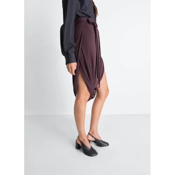 Lemaire Soft Wrap Skirt in Viscose Crepe Jersey - Skirts - Parisian Minimalist Luxury at Luxury Shoes 