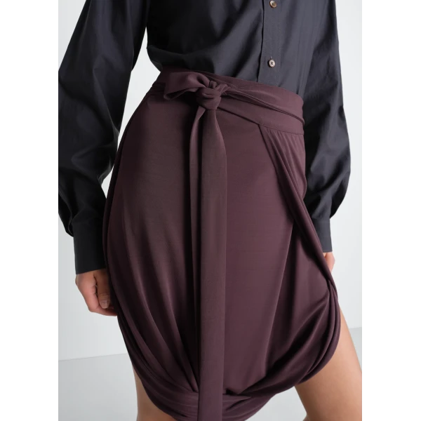 Lemaire Soft Wrap Skirt in Viscose Crepe Jersey - Skirts - Parisian Minimalist Luxury at Luxury Shoes 