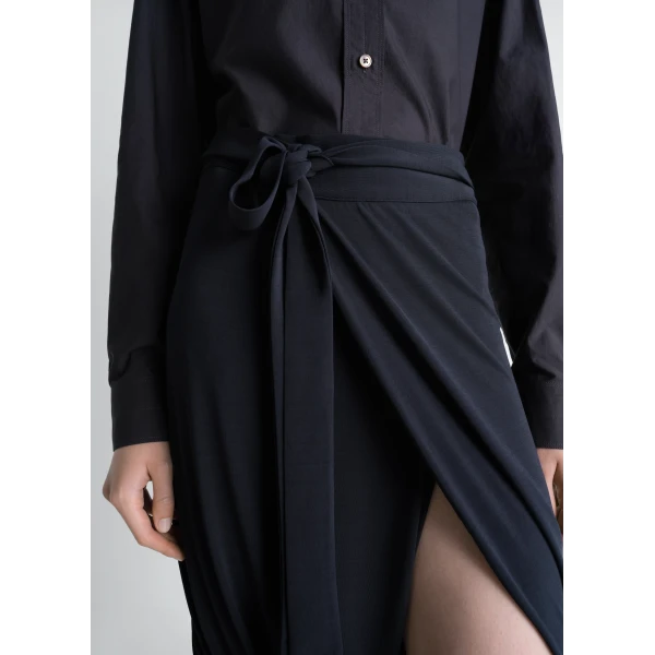 Lemaire Soft Wrap Skirt in Viscose Crepe Jersey - Skirts - Parisian Minimalist Luxury at Luxury Shoes 