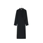 Lemaire Straight Collar Twisted Dress in Dry Silk - Dresses - Parisian Minimalist Luxury at Luxury Shoes 