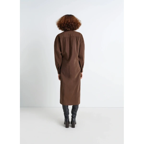 Lemaire Straight Collar Twisted Dress in Dry Silk, view 4