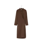 Lemaire Straight Collar Twisted Dress in Dry Silk