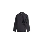Lemaire Straight Collar Twisted Shirt in Cotton Silk - Tops - Parisian Minimalist Luxury at Luxury Shoes 