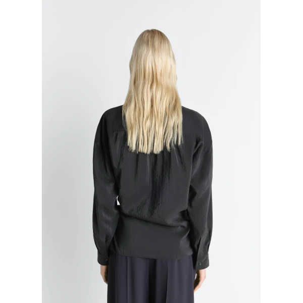 Lemaire Straight Collar Twisted Shirt in Dry Silk - Tops - Parisian Minimalist Luxury at Luxury Shoes 