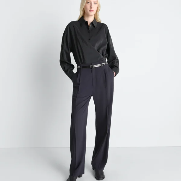 Lemaire Straight Collar Twisted Shirt in Dry Silk, view 4