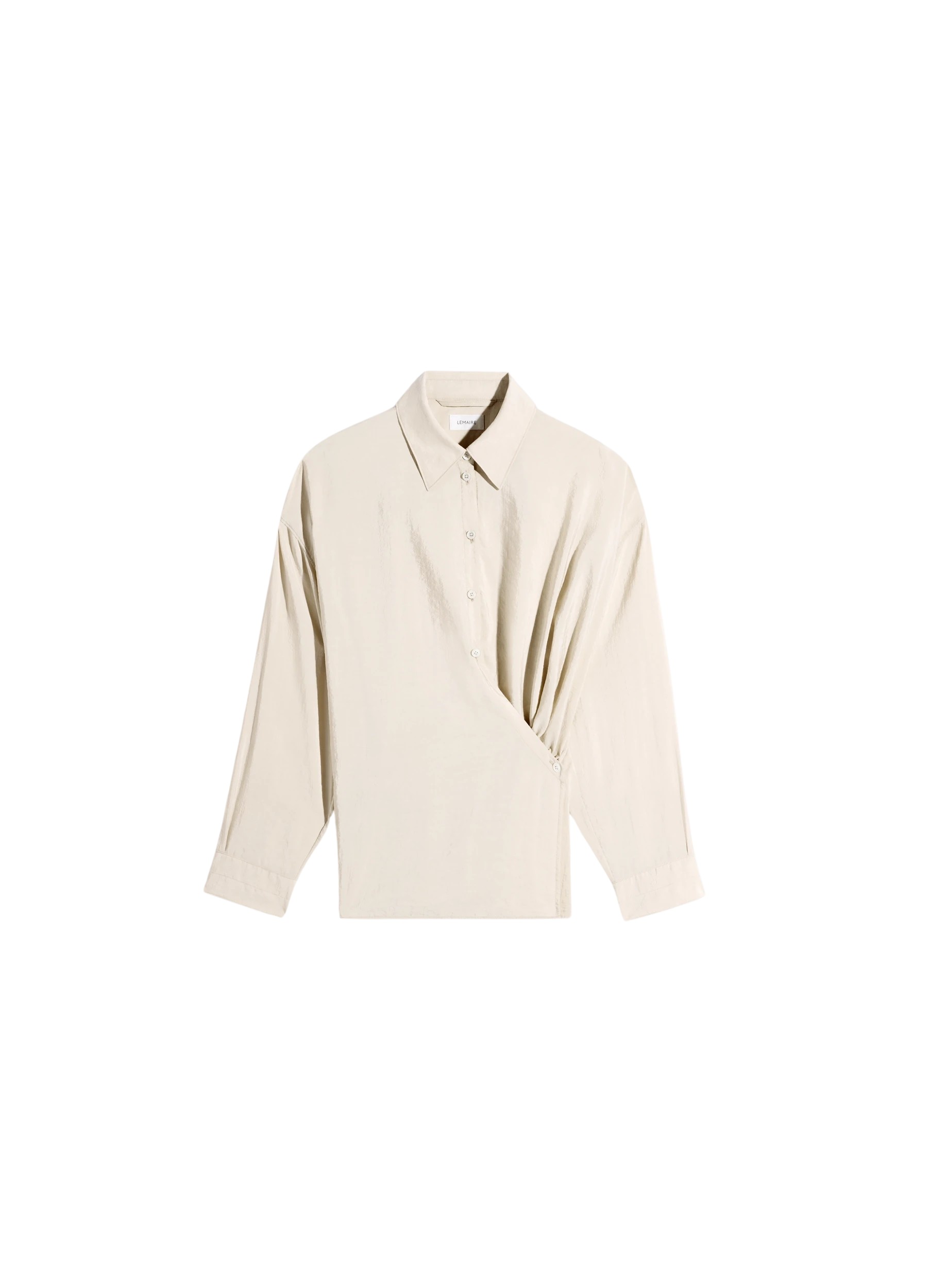 Lemaire Straight Collar Twisted Shirt in Dry Silk - Tops - Parisian Minimalist Luxury at Luxury Shoes 
