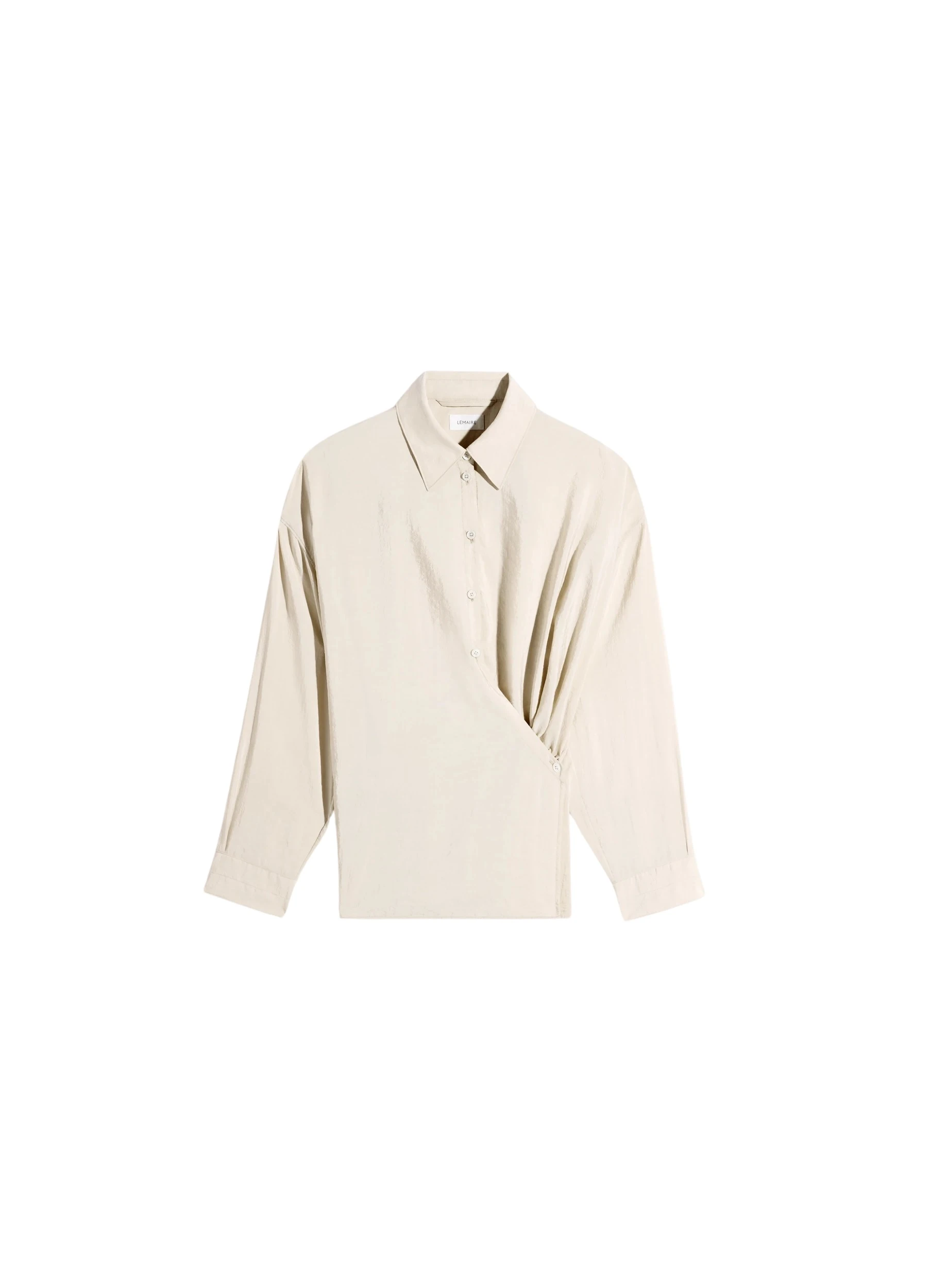Lemaire-Straight-Collar-Twisted-Shirt-in-Dry-Silk-coveti-628251_nobg Lemaire Straight Collar Twisted Shirt in Dry Silk - Tops - Parisian Minimalist Luxury at Luxury Shoes