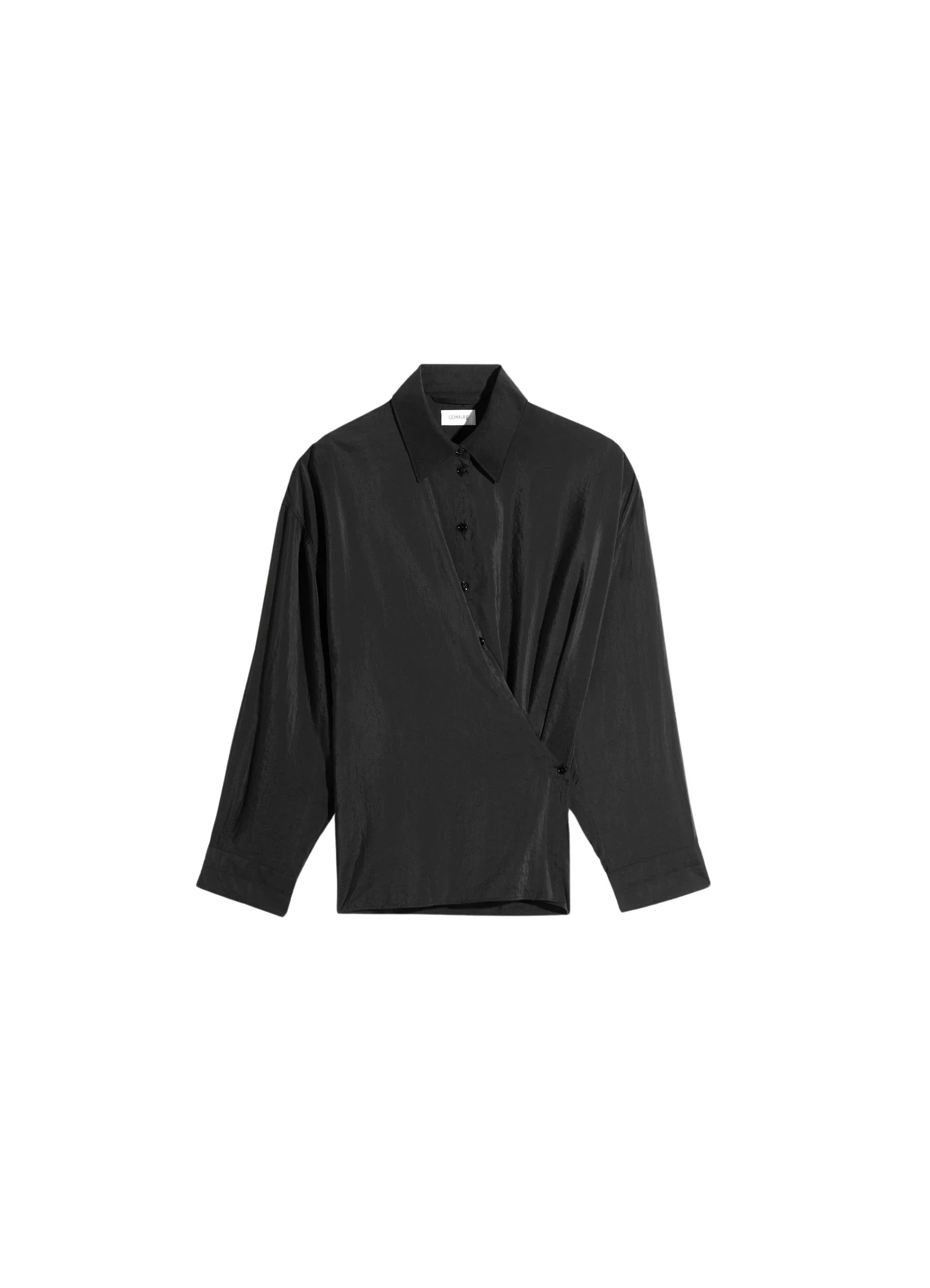 Lemaire-Straight-Collar-Twisted-Shirt-in-Dry-Silk-coveti23952_nobg Lemaire Straight Collar Twisted Shirt in Dry Silk - Tops - Parisian Minimalist Luxury at Luxury Shoes