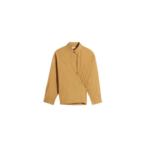 Lemaire Straight Collar Twisted Shirt in Washed Cotton Silk - Tops - Parisian Minimalist Luxury at Luxury Shoes 