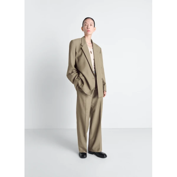 Lemaire Straight Tailored Pants in Polywool - Pants - Parisian Minimalist Luxury at Luxury Shoes 