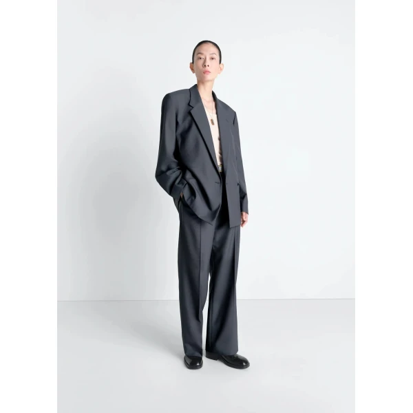Lemaire Straight Tailored Pants in Polywool - Pants - Parisian Minimalist Luxury at Luxury Shoes 