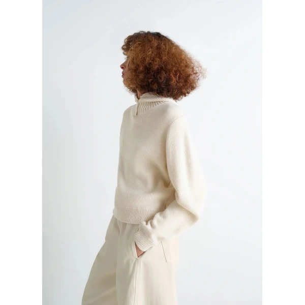 Lemaire Sweater with Hood in Wool Alpaca - Knitwear - Parisian Minimalist Luxury at Luxury Shoes 