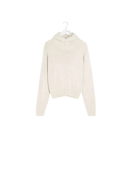 Lemaire Sweater with Hood in Wool Alpaca - Knitwear - Parisian Minimalist Luxury at Luxury Shoes 