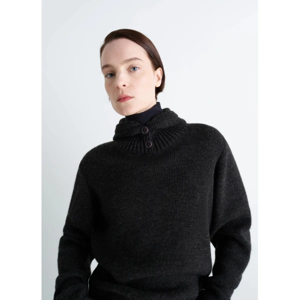 Lemaire Sweater with Hood in Wool Alpaca - Knitwear - Parisian Minimalist Luxury at Luxury Shoes 