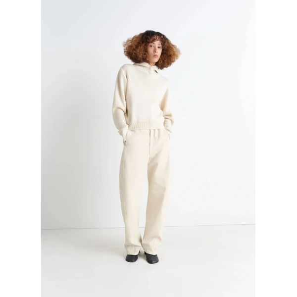 Lemaire Sweater with Hood in Wool Alpaca - Knitwear - Parisian Minimalist Luxury at Luxury Shoes 