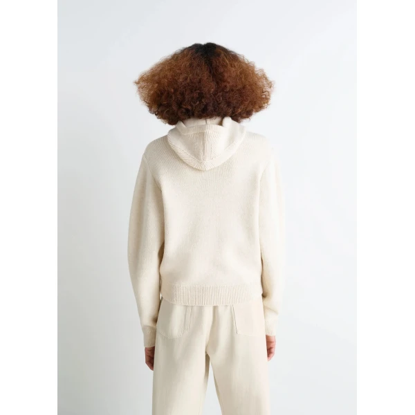 Lemaire Sweater with Hood in Wool Alpaca - Knitwear - Parisian Minimalist Luxury at Luxury Shoes 