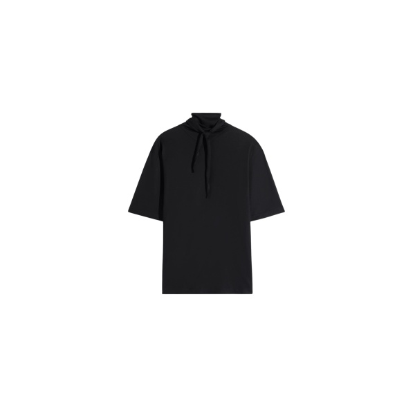 Lemaire T-shirt with Foulard in Jersey - Tops - Parisian Minimalist Luxury at Luxury Shoes 