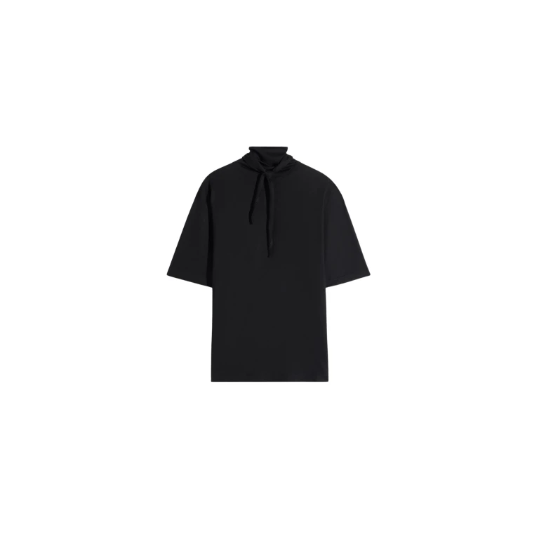 Lemaire T-shirt with Foulard in Jersey - Tops - Parisian Minimalist Luxury at Luxury Shoes 