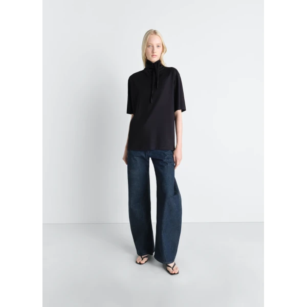 Lemaire T-shirt with Foulard in Jersey - Tops - Parisian Minimalist Luxury at Luxury Shoes 