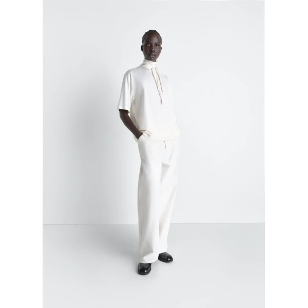 Lemaire T-shirt with Foulard in Jersey - Tops - Parisian Minimalist Luxury at Luxury Shoes 