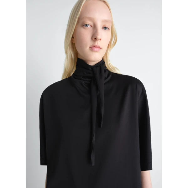Lemaire T-shirt with Foulard in Jersey - Tops - Parisian Minimalist Luxury at Luxury Shoes 