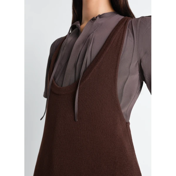 Lemaire Tank Top Mini Dress in Viscose Crepe - Dresses - Parisian Minimalist Luxury at Luxury Shoes 