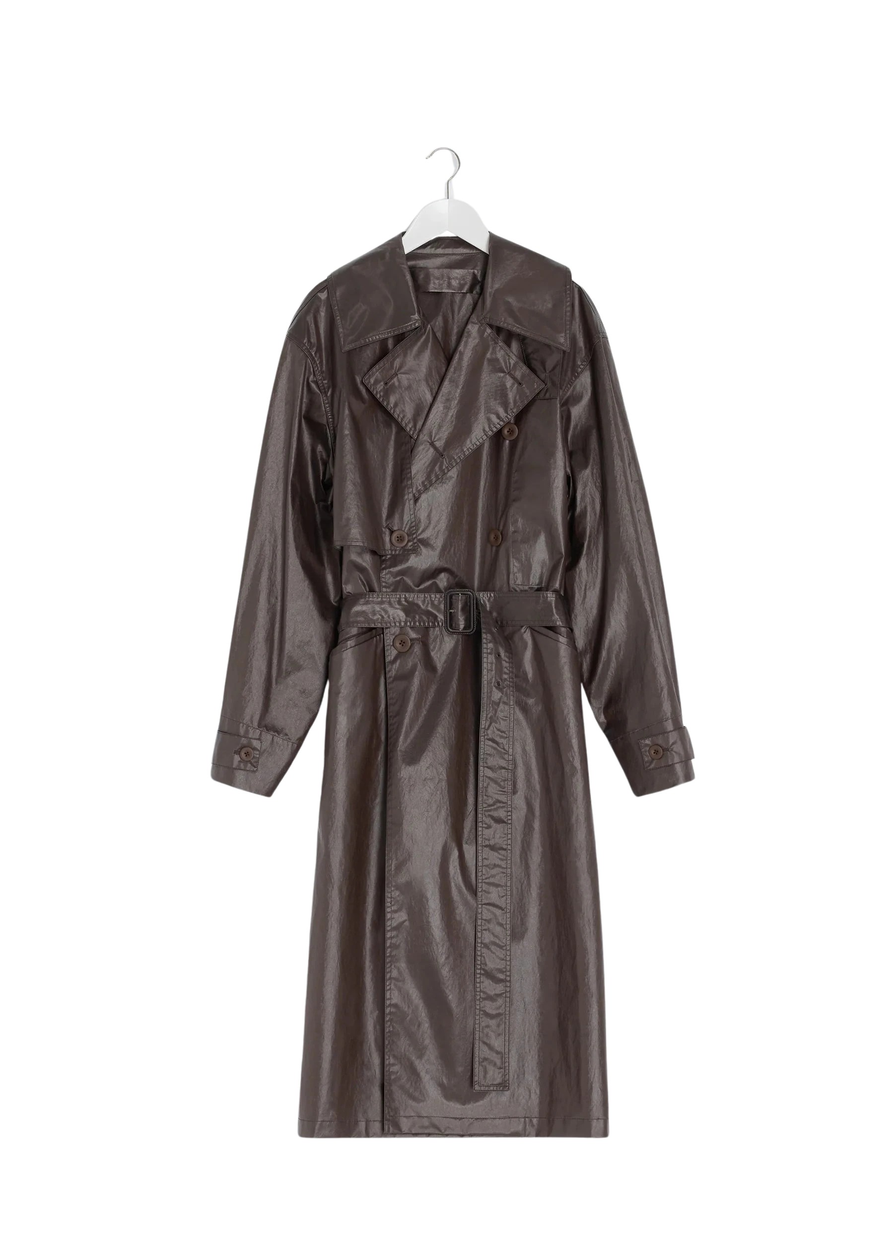 Lemaire Trench Coat in Coated Cotton - Coats - Parisian Minimalist Luxury at Luxury Shoes 