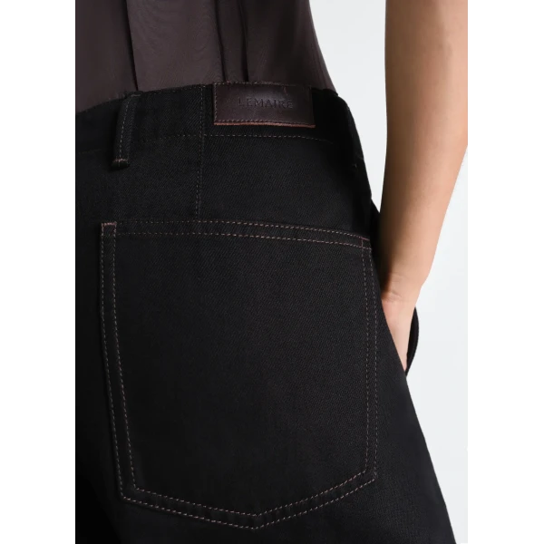 Lemaire Twisted Belted Pants in Denim - Pants - Parisian Minimalist Luxury at Luxury Shoes 