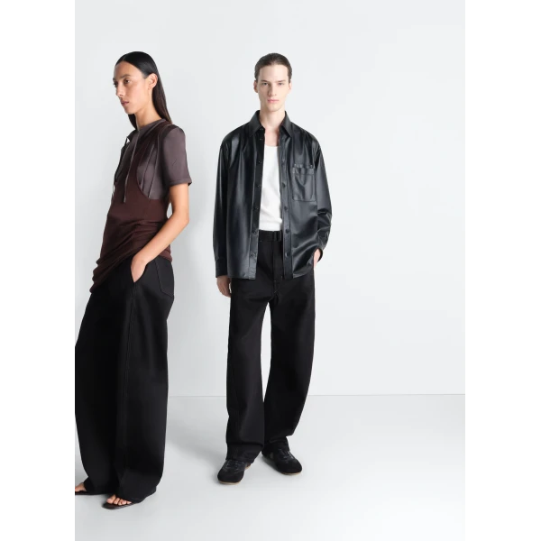 Lemaire Twisted Belted Pants in Denim - Pants - Parisian Minimalist Luxury at Luxury Shoes 