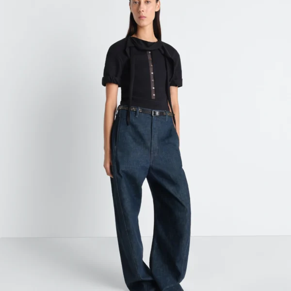 Lemaire Twisted Belted Pants in Denim, view 4