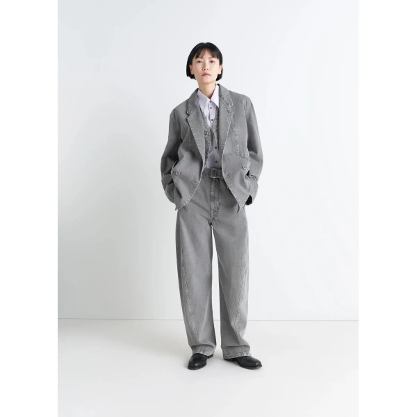 Lemaire Twisted Belted Pants in Denim, view 4