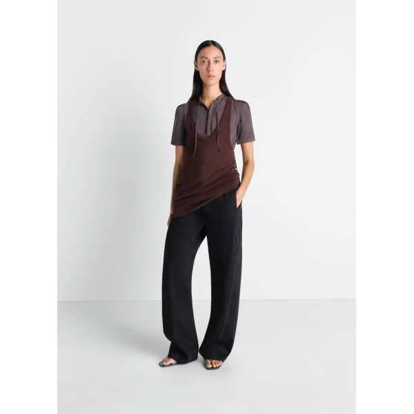 Lemaire Twisted Belted Pants in Denim - Pants - Parisian Minimalist Luxury at Luxury Shoes 