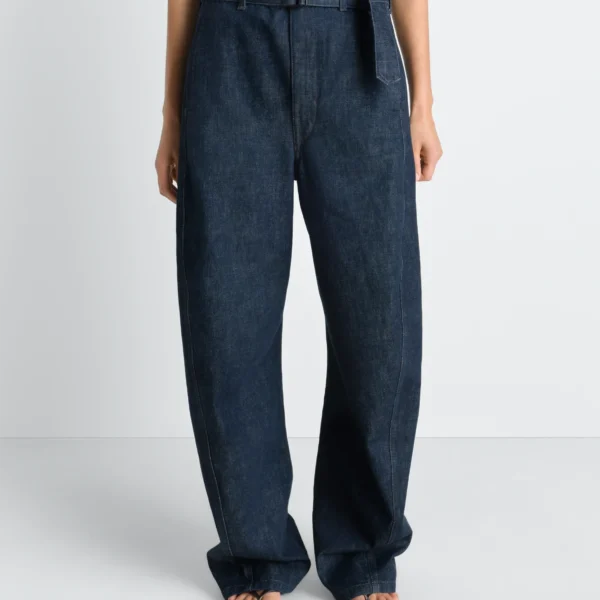 Lemaire Twisted Belted Pants in Denim, view 5