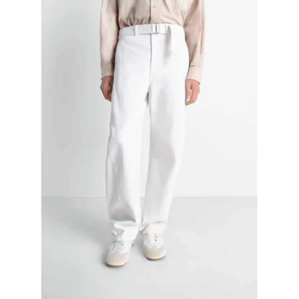 Lemaire Twisted Belted Pants in Denim - Pants - Parisian Minimalist Luxury at Luxury Shoes 