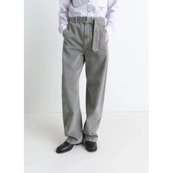 Lemaire Twisted Belted Pants in Denim, view 5