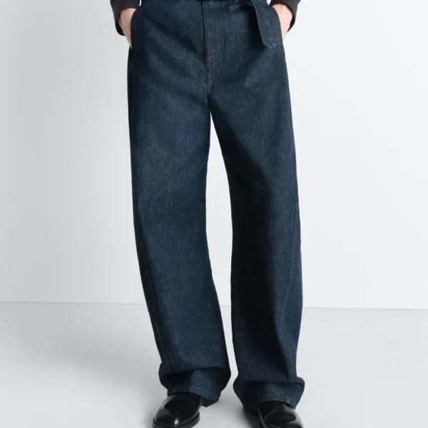 Lemaire Twisted Belted Pants in Denim, view 6