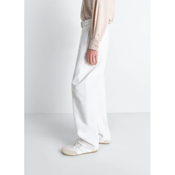 Lemaire Twisted Belted Pants in Denim - Pants - Parisian Minimalist Luxury at Luxury Shoes 