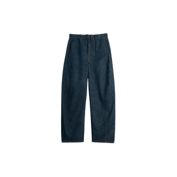 Lemaire Twisted Belted Pants in Denim - Pants - Parisian Minimalist Luxury at Luxury Shoes 